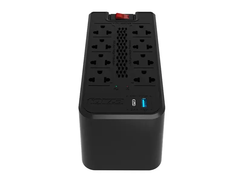 Estabilizador Forza 1200VA (600w) FVR-1222USB usb-c usb-a   8 tomas 220v