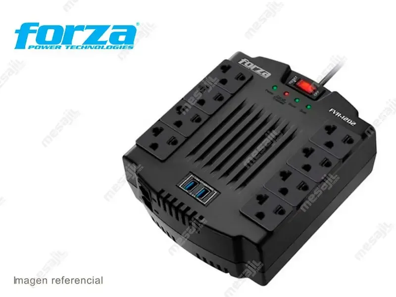Estabilizador Forza 1200VA FVR-1202USB 600W 8 Tomas 220V