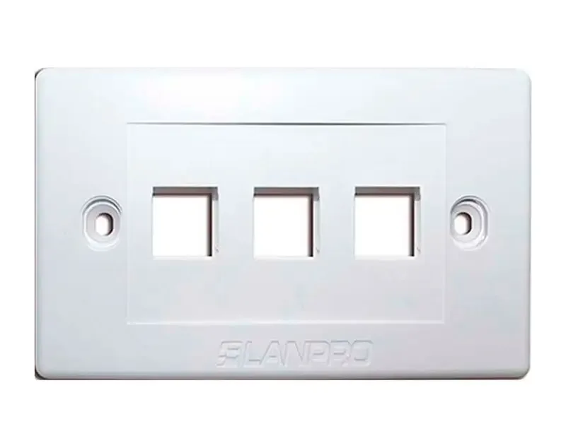 Face Plates Lanpro UL 3 Port Blanco