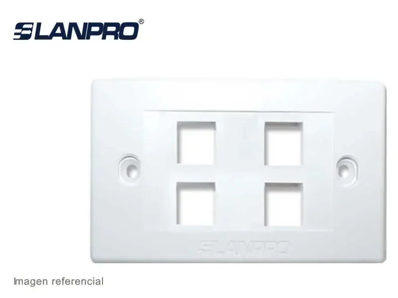 Face Plates Lanpro UL 4 Port Blanco