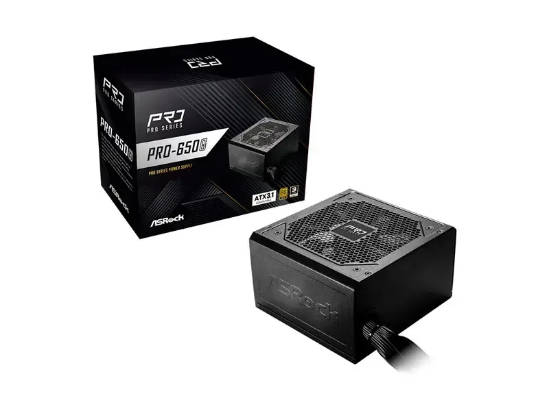 Fuente ASRock Pro-650G 650W Power supply 80 Plus Gold ATX 3.1 Black