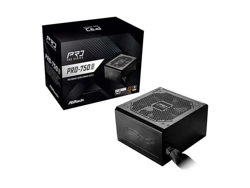 Fuente ASRock PRO-750B 750W Power supply 80 Plus Bronze Black