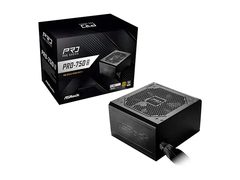 Fuente ASRock PRO-750G 750W Power supply 80 Plus Gold Black