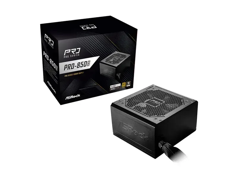 Fuente ASRock Pro-850G 850W Power supply 80 Plus Gold ATX 3.1 Black