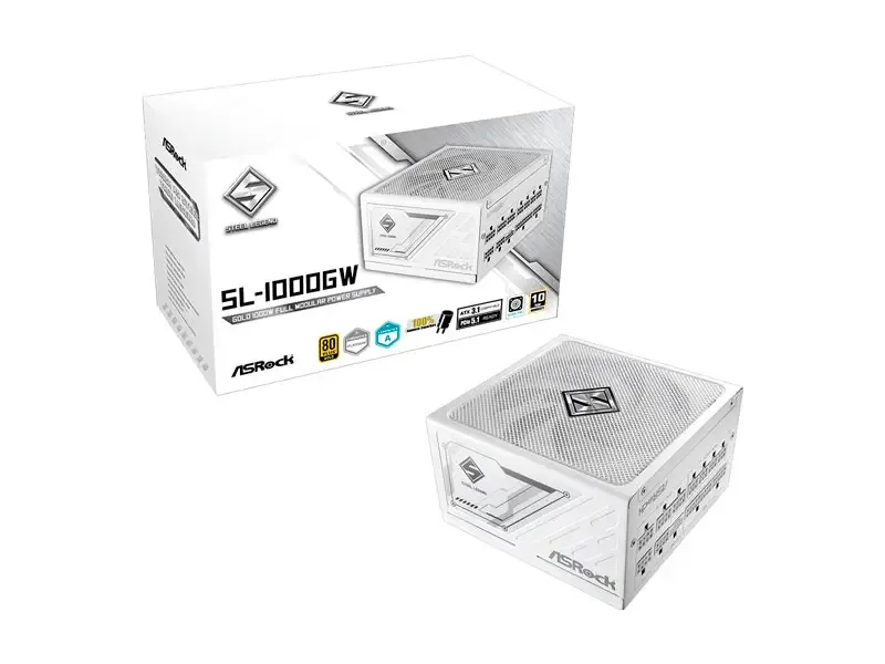Fuente ASRock SL-1000GW 1000W ATX 80 Plus Gold White