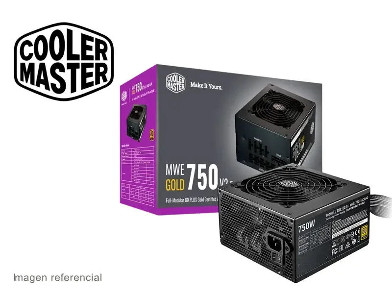 Fuente Cooler Master 750W MWE 750 GOLD 80 Plus