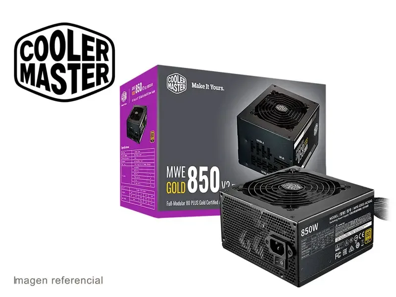 Fuente Cooler Master 850W MWE 850v2 GOLD 80 Plus