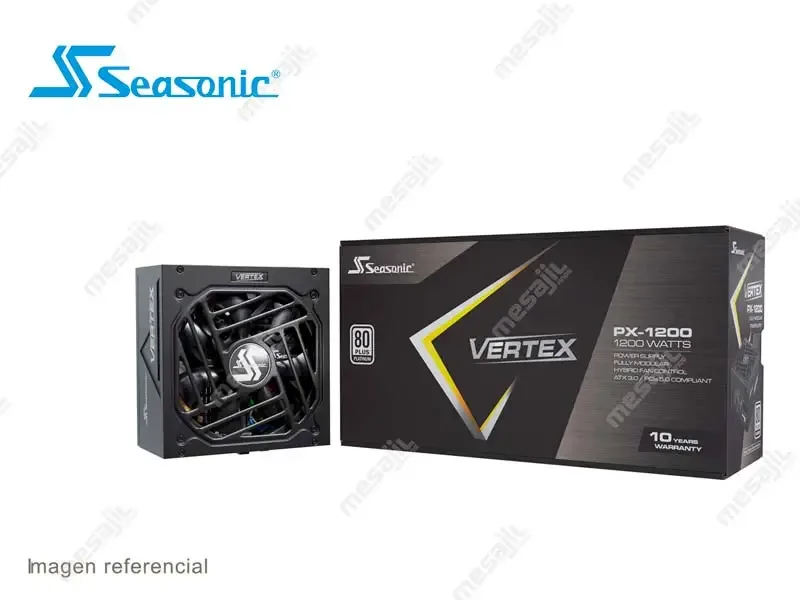 Fuente Seasonic Vertex PX-1200 Watts Platinum 80 Plus Modular, ATX3.0 , PCIE 5.0 (12122PXAFS)