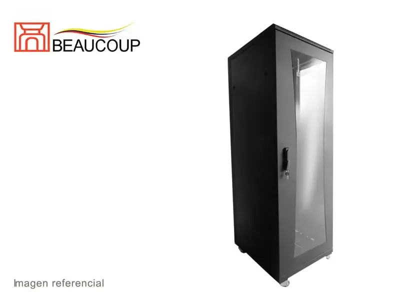 GABINETE DE PISO BEAUCOUP 42RU MERCURIO (I-1262-N) P/VIDRIO NEGRO