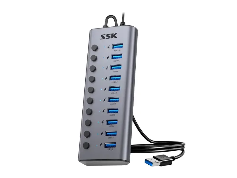 Hub 10 Ports SSK USB3.0 (SHU1001) Black