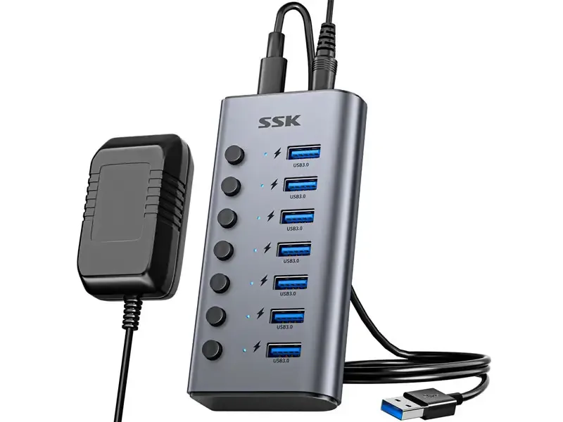 Hub 7 Ports SSK USB 3.0 (SHU0701) Black