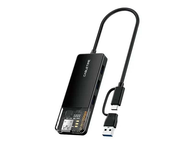HUB CABLETIME CB05B USB-C + USB-A a 4 USB-A 3.2 10Gbps.