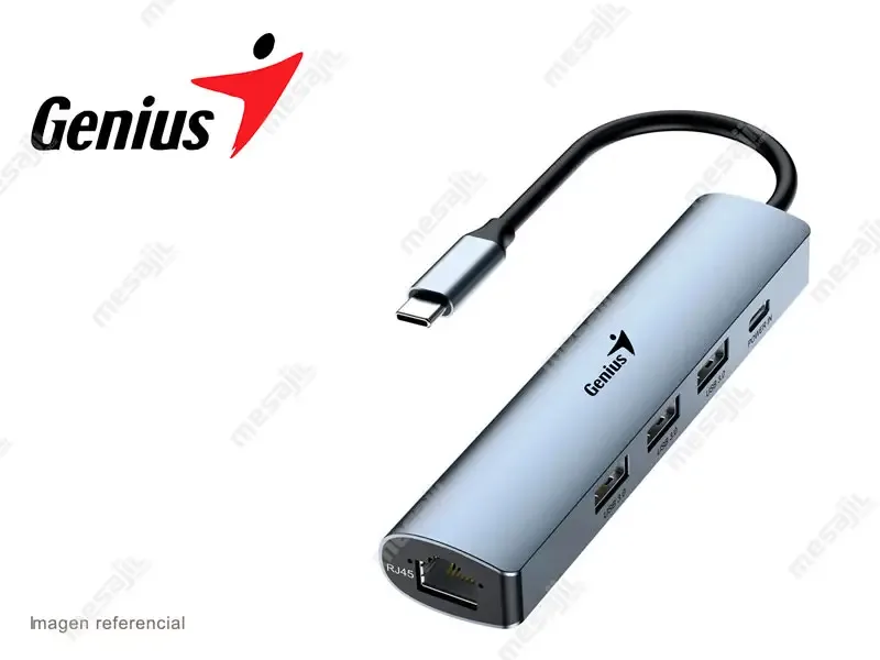 HUB Genius UH-545  USB-C a 3-USB-A/1-USB-C/1-Ethernet Gigabit RJ45