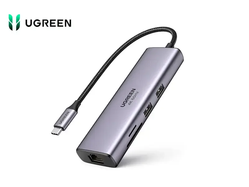 Hub UGREEN 7 en 1 USB-C a  2USB 3.0/HDMI/RJ45/SD/USB-C (60515)