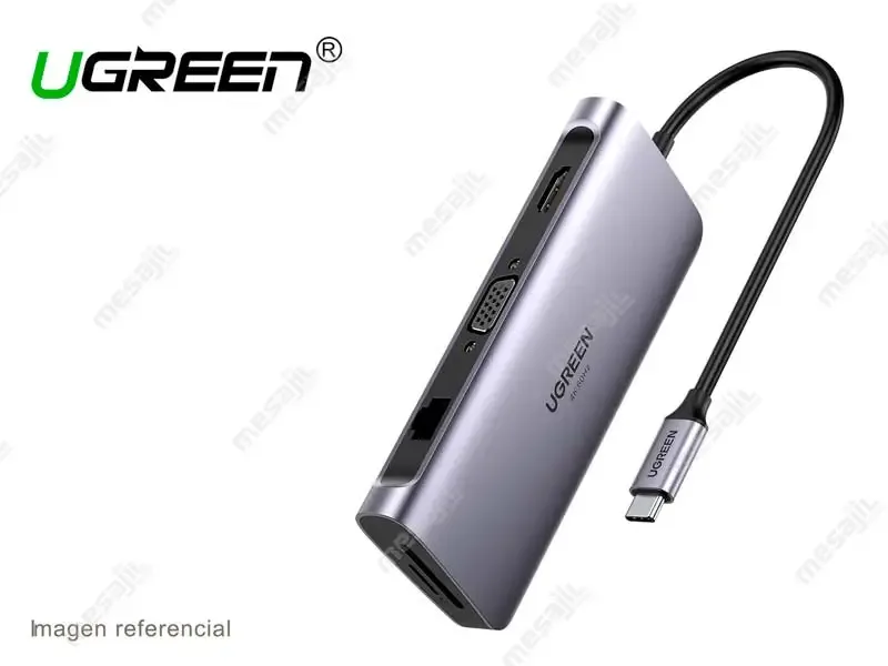 Hub UGREEN 9 en 1 USB-C a  USB 3.0/HDMI/VGA/Micro SD/RJ45 (40873)