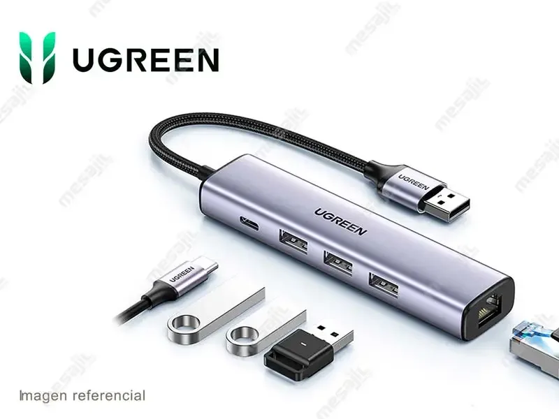 Hub UGREEN USB 3.0 a 3 port USB 3.0 + 1 red RJ45 Gigabit + 1 USB-C (60554)