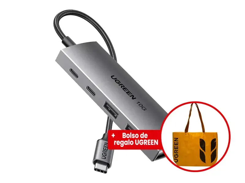Hub UGREEN USB-C 3.2 10Gbps a  2USB-A 3.2/2USB-C 3.2 Mac, iOS, (30758)
