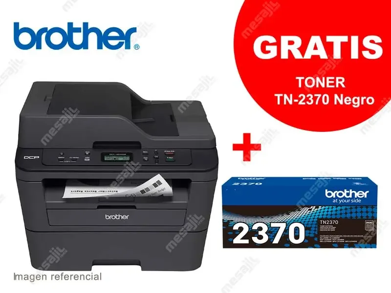 Impresora Brother Laser DCP-L2540DW Multifuncional Monocromatica + TONER BROTHER TN-2370 Negro HLL2360DW/DCPL2540DW