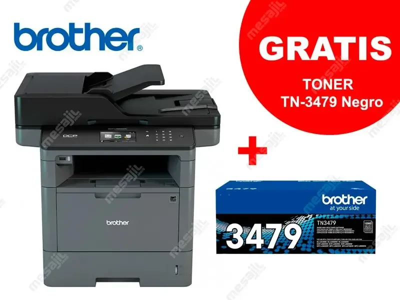 Impresora Brother Laser DCP-L5650DN Multifuncional Monocromatica + TONER BROTHER TN-3479 Negro HL-L5100DN/MFCL5900DW/MFCL6700DW