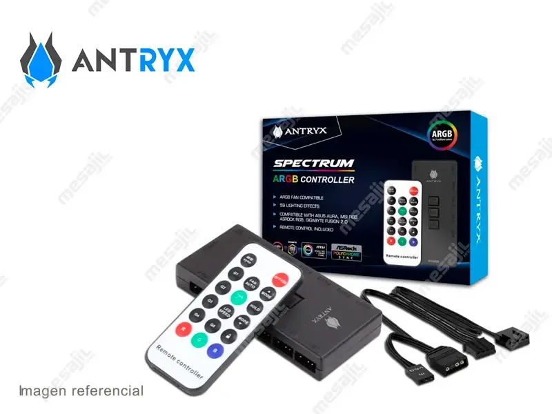 KIT CONTROLADOR LED ARGB SPECTRUM ANTRYX  + 3 COLLER 310 ARGB 120MM White