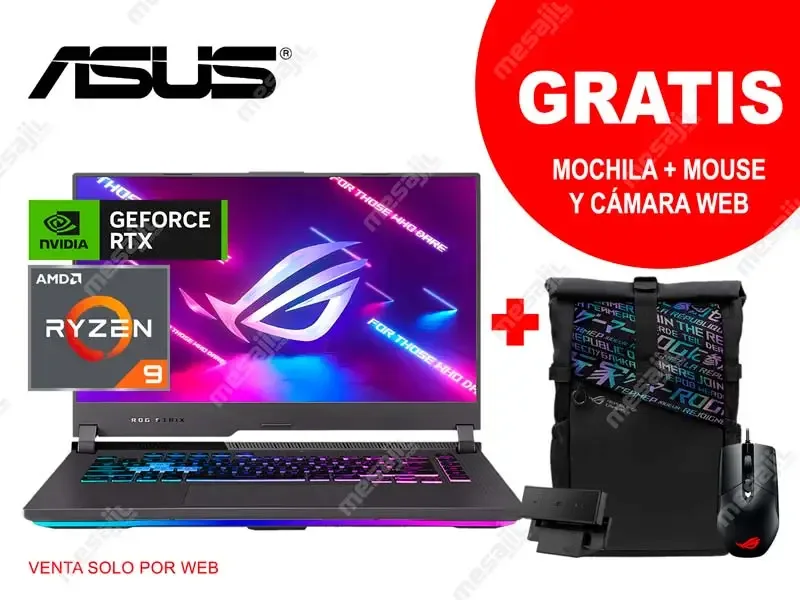 Laptop ASUS Gaming ROG Strix G15 G513 G15 G513RM-HQ081W AMD R9 6900HX 16GB DDR5/SSD1TB/RTX3060 V6GB/15.6 FHD" W11h