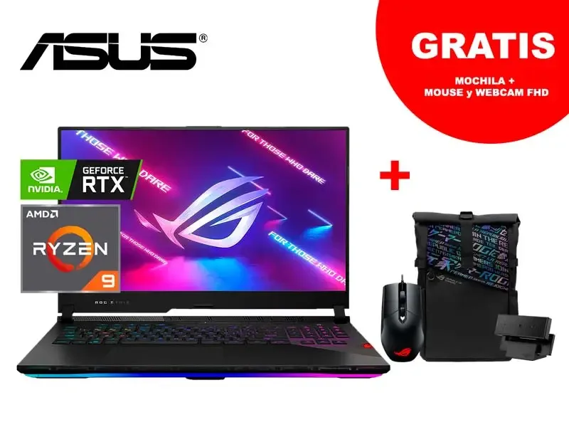 Laptop ASUS Gaming ROG Strix SCAR G733QS-K4194R AMD Ryzen 9-5900HX 32GB/SSD 2TB/V16GB RTX3080/W10H/17.3"