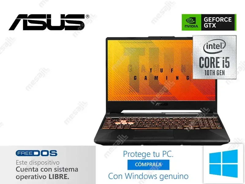 Laptop ASUS TUF Gaming FX506LHB-HN323 Intel Core I5-10300H 8GB/SSD512GB/V4GB/15.6 FHD" No incluye windows
