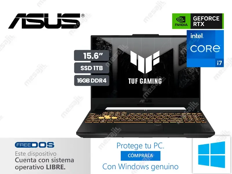 Laptop ASUS TUF Gaming FX507ZC4-HN132 Intel i7-12700H 16GB/SSD 1TB/RTX3050 V4GB/15.6 FHD"/FreeDos