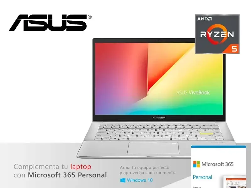Laptop ASUS VivoBook M433UA-EB047T AMD Ryzen 5 5500U 8GB/SSD 512GB/W10H/14" Dreamy White