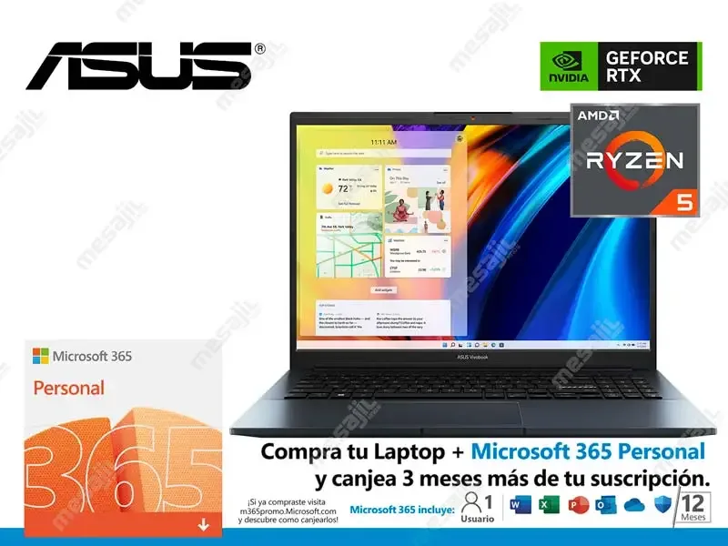 Laptop ASUS VivoBook Pro 15 OLED M6500QC Ryzen 5 5600H 16GB/SSD 512GB/VD RTX3050 4GB/15.6"/W11H