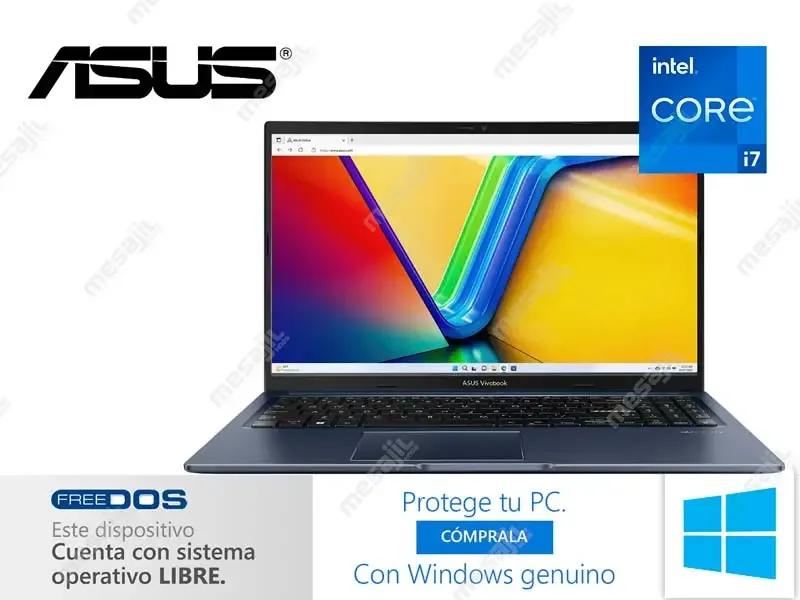Laptop ASUS VivoBook  X1502ZA-BQ814 Core i7-1260P 12GB/SSD512GB NVMe M.2/15.6 FHD"/SO Free Dos