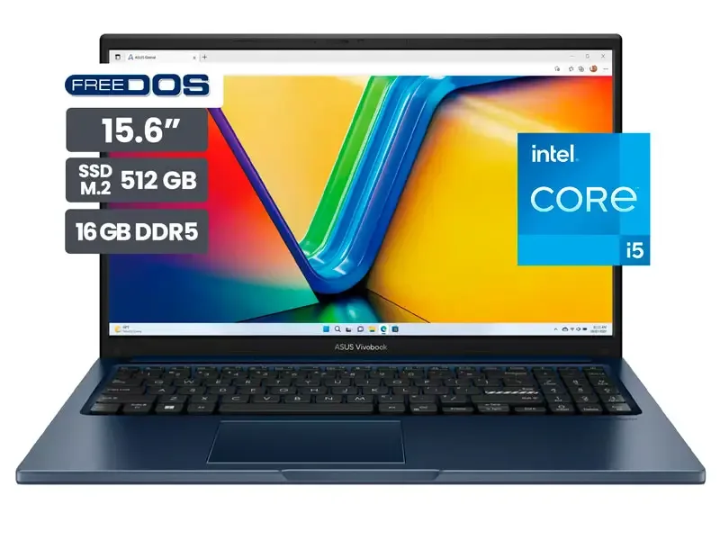 Laptop ASUS Vivobook X1504VA-BQ4609 15.6"FHD IPS Intel Core i5-120U 16GB SSD512GB No incluye Windows