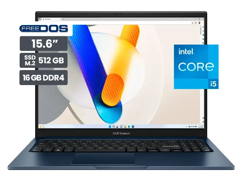 Laptop ASUS Vivobook X1504VA-E82189 15.6" Touch Intel Core i5-1334U 16GB SSD512 No incluye Windows