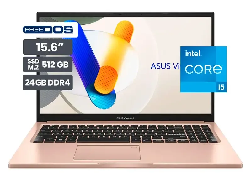 Laptop ASUS Vivobook X1504VA-E84465 15.6" Intel Core 5-120U 24GB SSD512 No incluye Windows