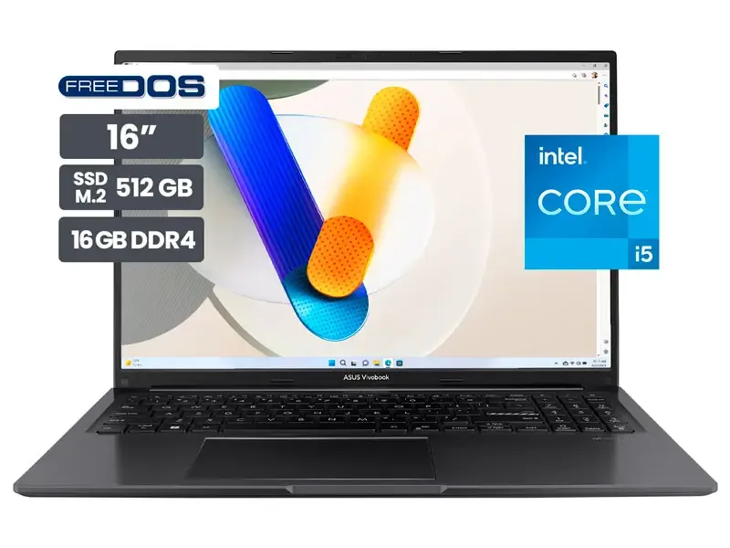Laptop ASUS Vivobook X1605VA-MB1234 16" Intel Core i5-13420H 16GB SSD512 No incluye Windows