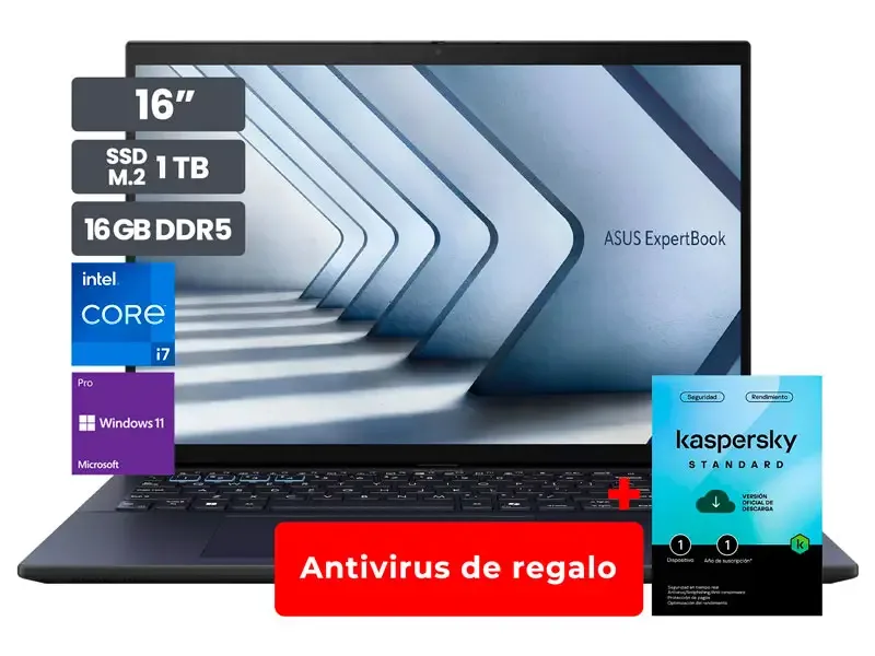 Laptop Core i7 1355U ASUS ExpertBook B3 B3604CVA-Q90182X 16GB SSD1TB 16" WUXGA W11PRO