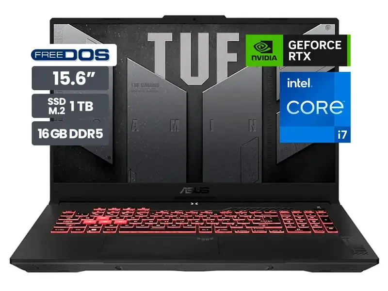 Laptop Core i7 13620H ASUS TUF Gamer F15 FX507 FX507VU-LP180  16GB/SSD1TB/RTX4050 6GB/15.6 FHD"/No incluye windows