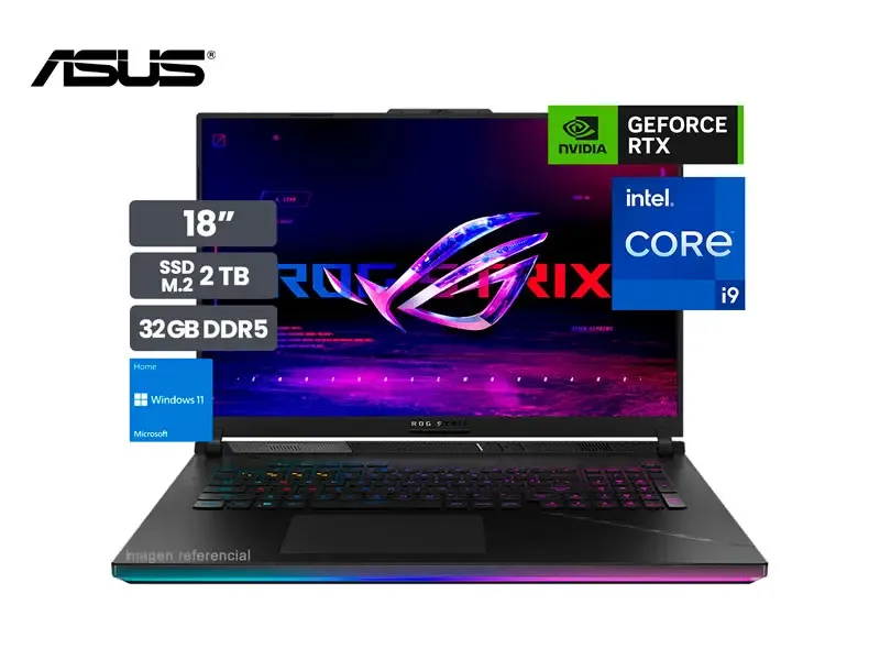 Laptop Core i9 14900X ASUS Gamer ROG Strix SCAR 18 32GB/SSD2TB/RTX4090 16GB/18"FHD/W11H