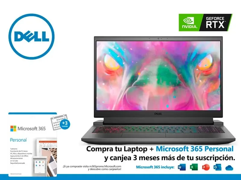 Laptop Dell Gaming G5 5511 Intel i7-11800H 8GB/SSD512GB M.2/V4GB RTX3050/15.6" FHD/W11Home