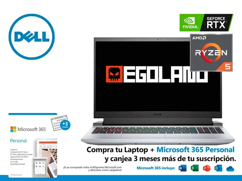 Laptop Dell Gaming G5 5515 AMD Ryzen 5 5600H 8GB/SSD512GB M.2/V4GB RTX3050/15.6"/W11Home