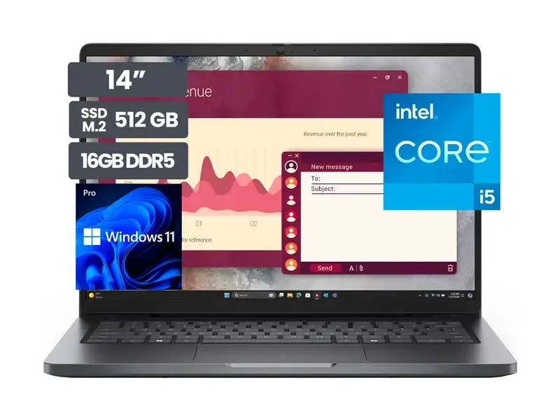 Laptop DELL Pro 14 PC14250 14" Intel Core 5 225U 16GB SSD512GB Wind11 Pro