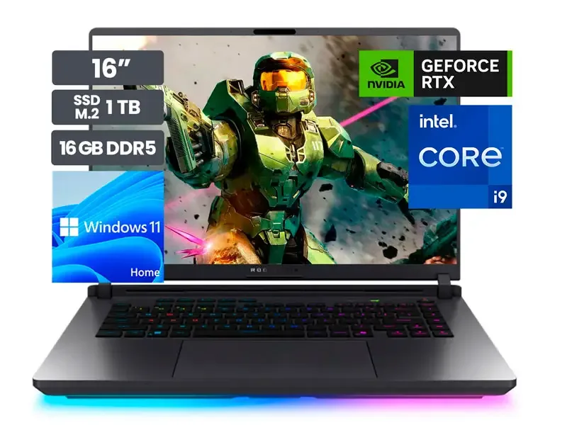 Laptop Gamer ASUS ROG Strix G16 G615JMR-RV017W 16" Intel Core i9-14900HX 16GB SSD1TB RTX5060 8GB Wind11 Home