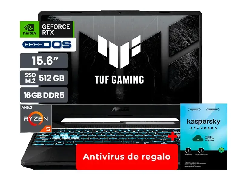 Laptop Gamer ASUS TUF A15 FA506NC-HN016 15.6" AMD Ryzen 5-7535HS 16GB SSD512 RTX3050 4GB No incluye windows