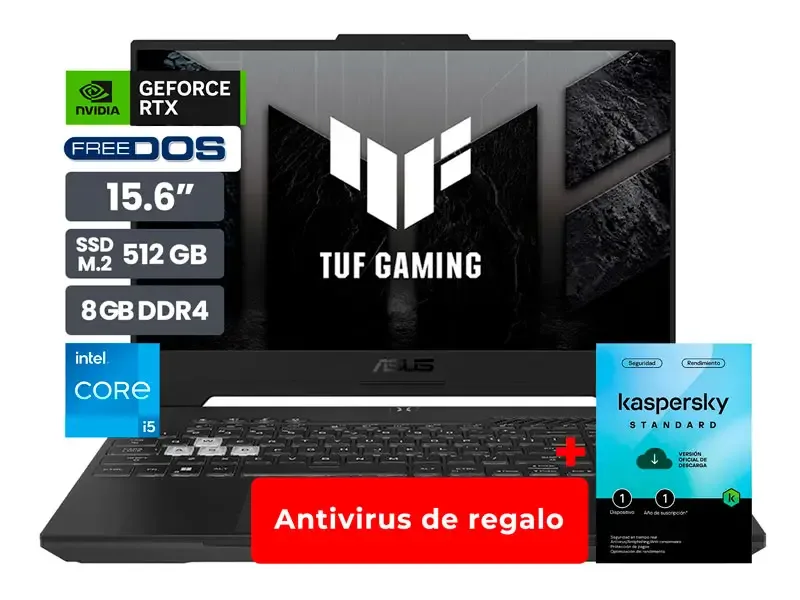 Laptop Gamer ASUS TUF FX507Z-HN056 15.6" Intel Core i5-12500H 8GB SSD512 V4GB No Incluye Windows