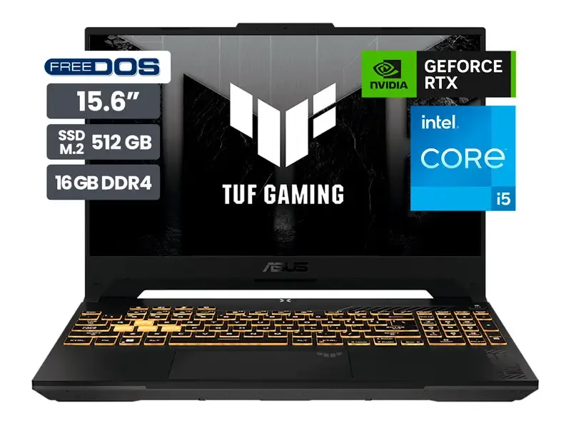 Laptop Gamer ASUS TUF FX507ZC4-HN087 15.6" Intel Core i5-12500H 16GB SSD512 RTX3050 4GB No Incluye Windows