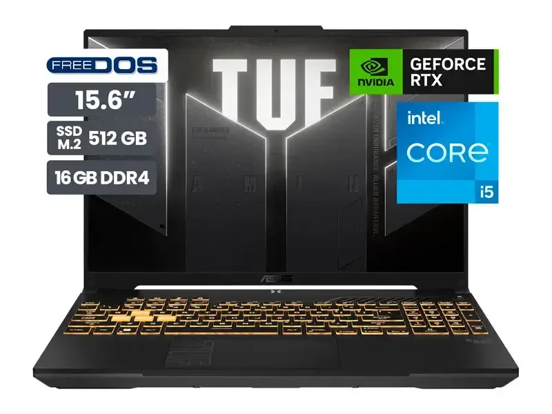 Laptop Gamer ASUS TUF FX607VJ-RL009 15.6" Intel Core i5-210H 16GB SSD512GB RTX3050 6GB No incluye Windows
