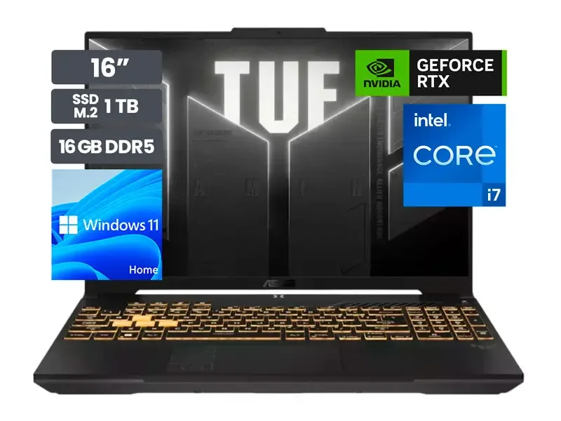 Laptop Gamer ASUS TUF FX607VU-RL016W 16" Intel Core i7-13620H 16GB SSD 1TB RTX4050 6GB W11h