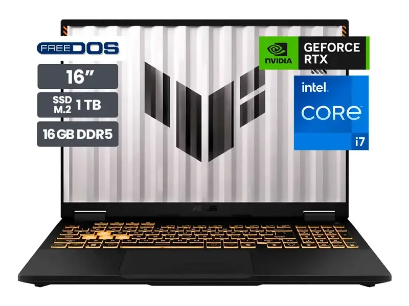 Laptop Gamer ASUS TUF FX608JHR-RV169 16" Intel Core i7-14650HX 16GB SSD 1TB RTX5050 8GB No incluye Windows