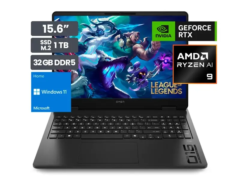 Laptop Gamer HP Omen 16-AP0004LA 15.6" 2K AMD Ryzen 9-365 32GB SSD1TB RTX5070 8GB Wind11 Home