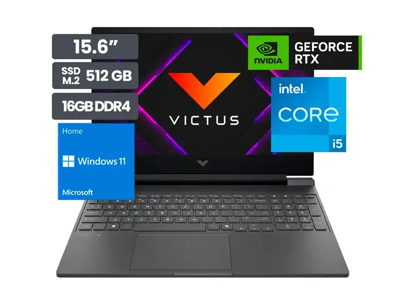 Laptop Gamer HP Victus 15-FA2013LA 15.6" Intel Core i5-13420H 16GB SSD512GB RTX4050 6GB W11home